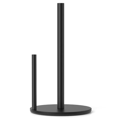 Paper Towel Holder Black Stainless Steel Kitchen Countertop Roll Organizer - color: Black