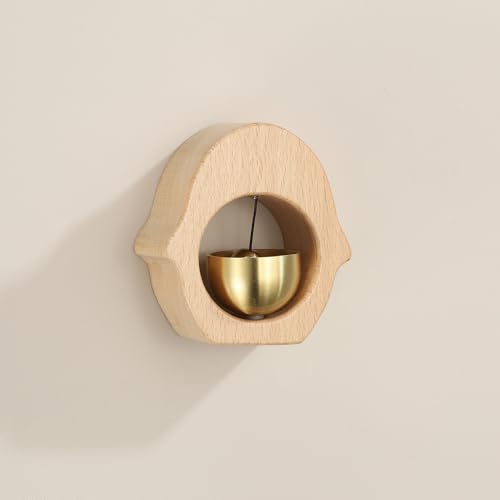 PATIKIL Shopkeepers Bell, Wood Chime Hanging Magnetic Door Bell, Beige,
