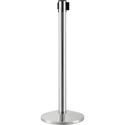 Global Industrial Retractable Belt Barrier, 40"H Stainless Steel Post with