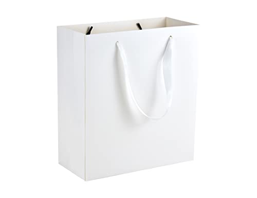 HUAPRINT Medium Paper Gift Bags with Handles, White, 20 Pack, 10x4.5x11 IN - color: White, size: 10x4.5x11 Inch (Pack of 20)