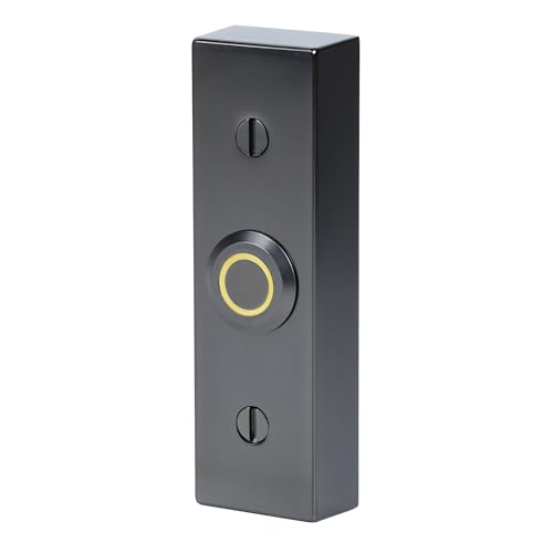 Newhouse Hardware Rectangular Lighted Wired Metal Doorbell Button in Brushed Nickel BT6BL-GR, for Doorbell Chime, Buzzer, or Ringer, Door Bell Button Only, Buzzer Button with LED Button Light - color: Gray