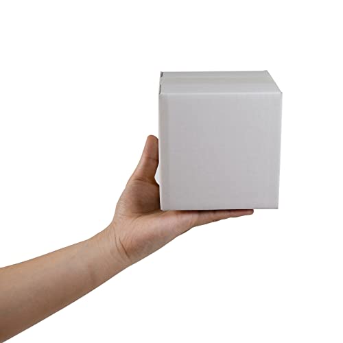 SUNLPH White Shipping Boxes 5x5x5 Inches Small Corrugated Cardboard Boxes, 25 Pack - size: 5 x 5 x 5