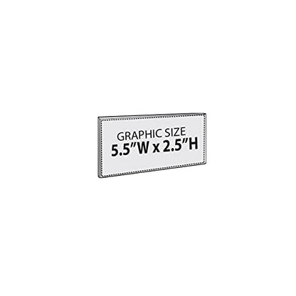 Azar Displays 122015 Self Adhesive Clear Acrylic Wall Sign Holder Frame 5.5" W x 2.5" H - Landscape/Horizontal, 10-Pack - size: 5.5 in. W x 2.5 in. H