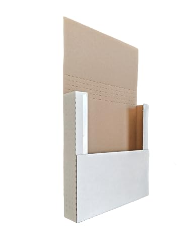 50 pack Letter Size Corrugated Mailer,12x12x2'', White,Height Adjustable - size: 12x12x2