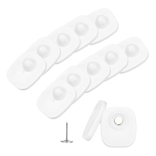 100Pcs Security Hard Tags - Reusable RF 8.2MHz Retail Security Clothes Hard Tags with Pins, Fits Clothing/Shoes/Hats, White - color: White