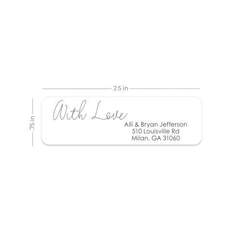 Clear with Love Rolled Address Labels / 250 Personalized Return Address Labels/Designer Address Stickers in Elegant Plastic Dispenser - size: 250 Labels, style: Clear With Love