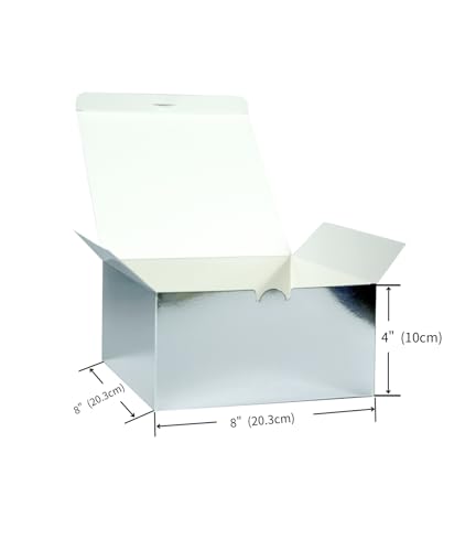 Metallic Silver Gift Boxes 25 pcs 8x8x4 for Various Gift-Giving Purposes - size: 1 Count (Pack of 25)