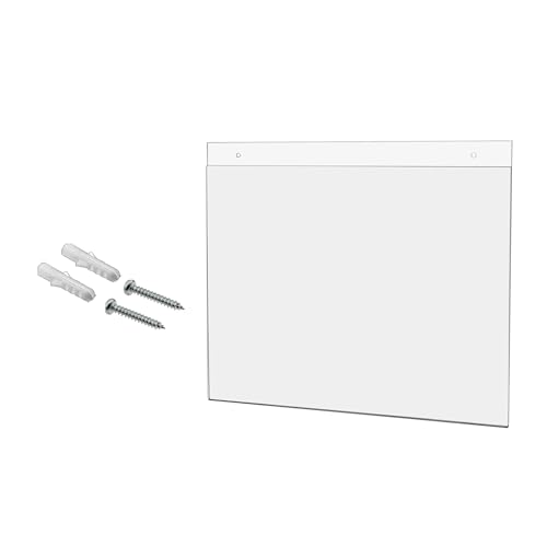 Marketing Holders Wall Sign Holder 14" x 11" with Pre Drilled Holes and Hanging Hardware Safety Notices and Company Policies in Public Spaces or Retail Stores Clear Acrylic Document Sleeve - size: 14" w x 11" h