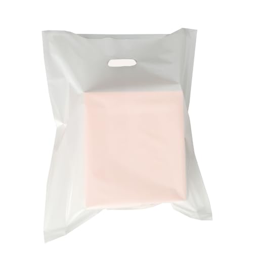 100 Pack 20" x 24"x 2 Mil Thick Large White Plastic Shopping Bags with Die Cut Handles