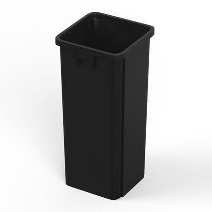 23 Gallon Black Square Commercial Trash Garbage Can | Outdoor Office Restaurant School Kitchen - color: Black, size: 23 Gallon, style: Trash Can
