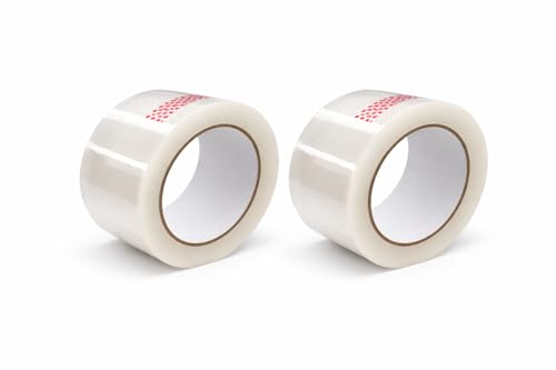 Ultra Strong Packing Tape 2.0 Mil – Clear Moving & Shipping Tape,100 Yards (300 ft) per Roll, 200 Total Yards, Heavy Duty Adhesive, 2 Rolls Pack for Boxes & Storage