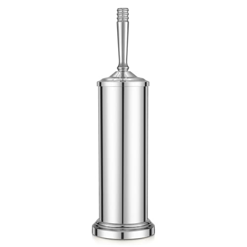 Chrome Toilet Brush and Holder Set，Toilet Bowl Brush and Holder - color: Chrome