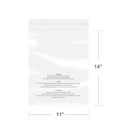 iMailer - 500 Pcs - 11" x 14" Clear Poly Bags with Suffocation Warning Self Seal 1.6 Mil for Shipping, Packaging, T-Shirt - Permanent Adhesive - size: 11" x 14", style: Permanent Glue