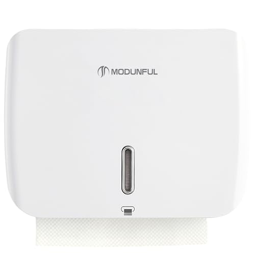 modunful Folded Paper Towel Dispenser Wall Mount No Drill White Keylock - color: D-13 White