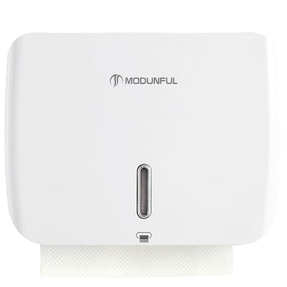 modunful Folded Paper Towel Dispenser Wall Mount No Drill White Keylock - color: D-13 White