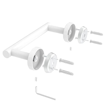 RARXTR White Toilet Paper Holder SUS304 Stainless Steel Double Post Pivoting Toilet Paper Roll Holder Wall Mounted Toilet Tissue Holder for Commercial Bathroom RV Brushed Brass Finish - color: White
