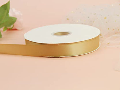 1" Beige Double Face Satin Ribbon 100yd for Gifts & Weddings - color: #835 Khaki, size: 1 inch