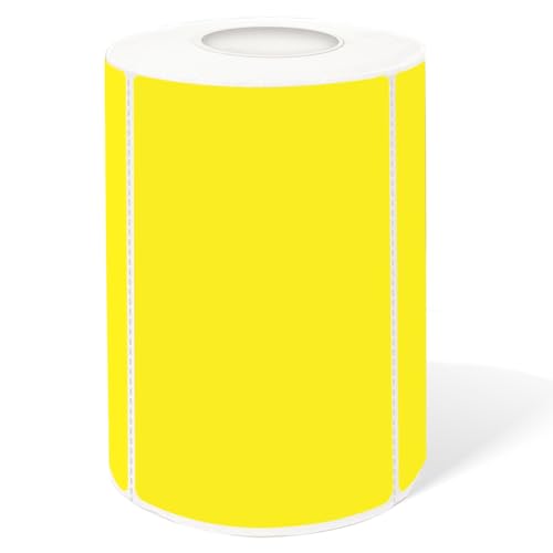 2×3 Inch Yellow Removable Thermal Labels,Waterproof Thermal Label Stickers,300 Sheets per Roll with Perforated Lines - color: Yellow, size: 2×3 inch