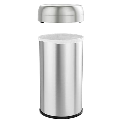 iTouchless 16 Gallon / 61 Liter Dual-Deodorizer Trash Can and Recycle Bin, Stainless Steel Commercial Grade Large 10 Inch, Home, Restaurant, Restroom, Office, Open Top, Round - color: Stainless Steel 16 Gal