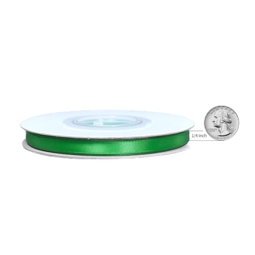Ribest Emerald Green Satin Ribbon, 1/4 Inch Continuous 50 Yards - color: Green, size: 1/4 Inch × 50 Yard