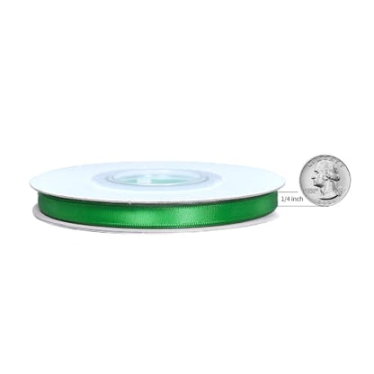 Ribest Emerald Green Satin Ribbon, 1/4 Inch Continuous 50 Yards - color: Green, size: 1/4 Inch × 50 Yard
