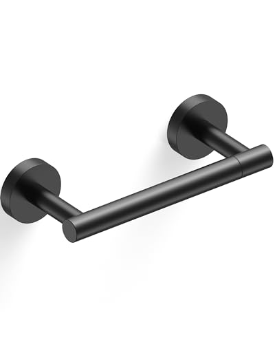 RARXTR Matte Black Toilet Paper Holder SUS304 Stainless Steel Double Post Pivoting Toilet Paper Roll Holder Wall Mounted Toilet Tissue Holder for Commercial Bathroom RV - color: Matte Black