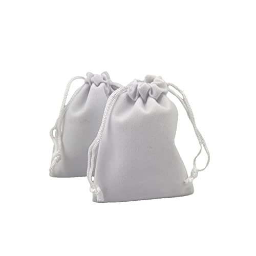 Palmhomee Pack of 48 3x4 Inch Velvet Drawstring Bags Gift Bag Velvet Pouch For Jewelry Wedding and Party Favor (White) - color: White