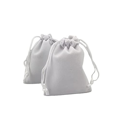 Palmhomee Pack of 48 3x4 Inch Velvet Drawstring Bags Gift Bag Velvet Pouch For Jewelry Wedding and Party Favor (White) - color: White