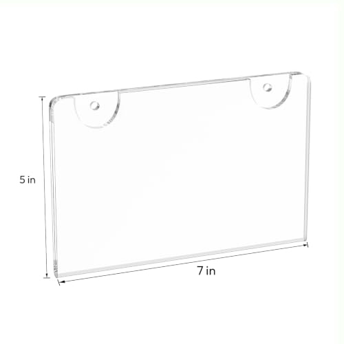 NIUBEE 5x7 Clear Acrylic Sign Holder Horizontal Wall Mount 6 Pack - size: Horizontal 6 Pack 5" x 7"