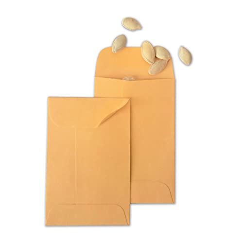 Xxcxpark 500 PCS #5 Coin Envelopes, 3.125 x 5.5 inches Brown Kraft Envelopes Classic Small Parts Envelopes with Self Adhesive Gummed Flap for Coins, Cash, Credit Cards, Seeds - color: Brown, size: 500 PCS #5 (3.125" x 5.5")