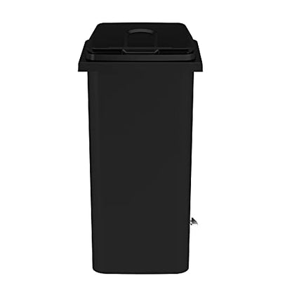 Safco Step-On Indoor Plastic Trash Can for Home, Commercial & Industrial Use, Hands-Free Disposal, 32 Gallon, Black