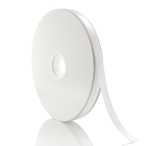 Double Faced White Satin Ribbon: 3/8 Inch 100 Yards Roll - color: 3/8 White
