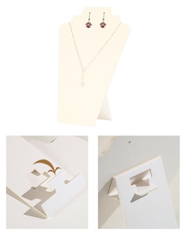 8Pcs/Set Beige Necklace Display Stand for Selling, Earring Necklace Jewelry Set Easel Display Rack,Covered Soft Velvet with Cardboard Easel Necklace Display (Pack of 2) - color: Beige Velvet, size: 4pcs design 2 (Pack of 2)