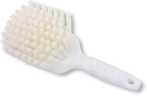 SPARTA 40541EC02 Plastic Scrub Brush, Utility Brush, Kitchen Brush With Hanging Hole For Cleaning, 8 Inches, White - color: White