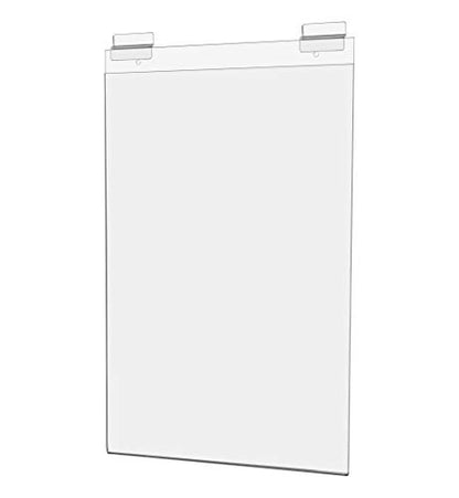 Marketing Holders Slatwall Sign Holder 11 x 17 Large Poster Sheet Printed Materials Display Graphic Portrait Clear Acrylic Plastic Sleeve for Retail Stores