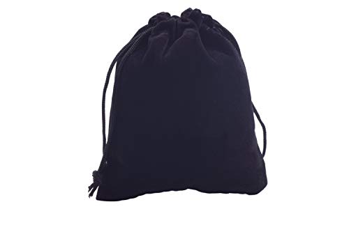 Sansam 50pcs Small Drawstring Velvet Jewelry Pouches, 4.0x4.8 Inch Black Drawstring Velvet Gift Bags,Treat Favor Bags for Wedding, Party, Shower - color: Black