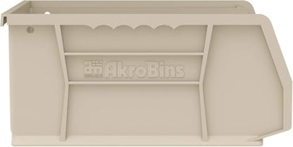 Akro-Mils 30235 AkroBins Plastic Storage Bins, 11"x11"x5", Stone, 6-Pack - color: Stone