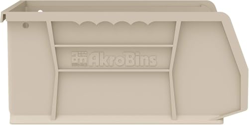 Akro-Mils 30235 AkroBins Plastic Storage Bins, 11"x11"x5", Stone, 6-Pack - color: Stone