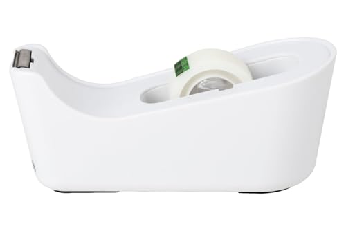 Scotch Tape Dispenser,White,Great for School or Office and Includes 1 Roll of Scotch Magic Tape 3/4 in x 350 in,ABS Material,(Pack of 4) - size: (Pack of 4)