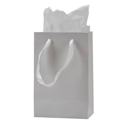 Aosric White Gift Bags with Tissue Paper, 30 Pack, 5x3x8 Inch - color: White