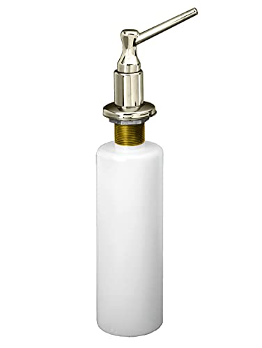 Westbrass R217-05 Kitchen Sink Deck Mount Liquid Soap/Hand Sanitizer Dispenser with Refillable 12 oz Bottle, Polished Nickel - color: Polished Nickel