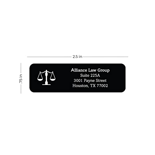 Legal Professional Lawyer Rolled Address Label/Roll of 500 Black Legal Esquire Symbol Personalized Address Labels/Designer Return Address Stickers in Elegant Plastic Dispenser - size: 500 Labels, style: Legal Professional Lawyer