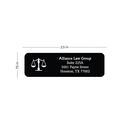 Legal Professional Lawyer Rolled Address Label/Roll of 500 Black Legal Esquire Symbol Personalized Address Labels/Designer Return Address Stickers in Elegant Plastic Dispenser - size: 500 Labels, style: Legal Professional Lawyer
