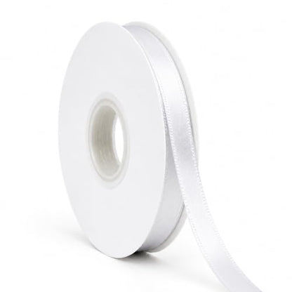 White Ribbon Satin Ribbon 3/8 Inch x 50 Yards with Spool - color: White