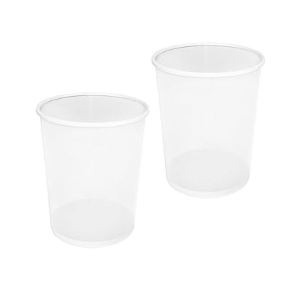 2-Pack 6-Gallon Round Steel Mesh Trash Can, Recycling Wastebasket, White - color: White