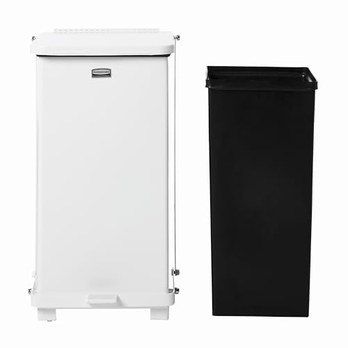 Rubbermaid Commercial Products Defenders Step-On Trash Can with Plastic Liner 6.5-Gallon White Good with Infectious Waste in Doctors Office/Hospital/Medical/Healthcare Facilities - color: White, size: 6.5G