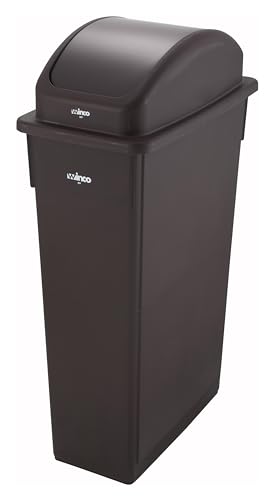 Winco Slender Trash Can, 23-Gallon, Brown - color: Brown