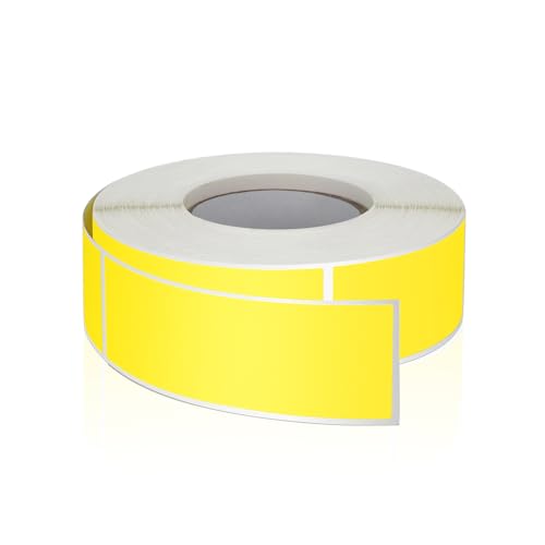 Yellow Rectangle Labels 3" x 1" Color Coding Stickers Roll 500 Pcs - color: Yellow