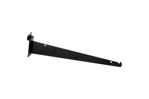 Dazzling Displays 8" Black Slatwall Knife Shelf Bracket with Lip - 10 Pcs - Fits All Slat Panels