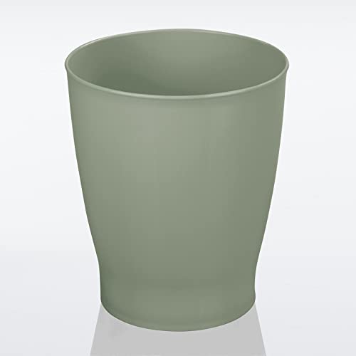 mDesign Round Plastic Bathroom Garbage Can, 1.25 Gallon Wastebasket, Garbage Bin, Trash Can for Bathroom, Bedroom, and Kids Room - Small Trash Can - Fyfe Collection - Olive Green - color: Olive Green